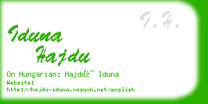 iduna hajdu business card